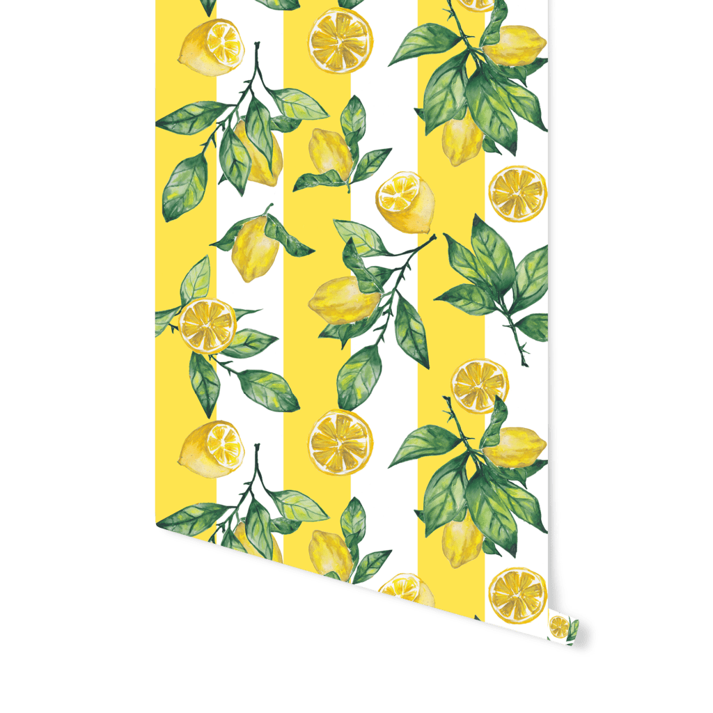 STRIPED LEMON WALLPAPER Miurio Design Studio