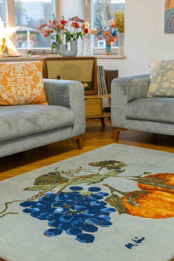 M. LEIS "GRAPES AND TANGERINES" RUG - Image 2