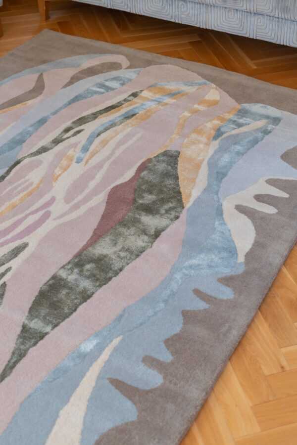 IN STOCK: ARRAK "MERMAID" (1966) IN BEIGE-GREY-LIGHT GREEN HUES RUG