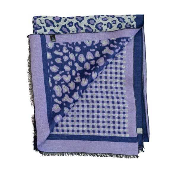 LEOPARD BLUE-VIOLET UNISEX MUFFLER - Image 2