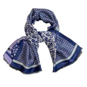 LEOPARD BLUE-VIOLET UNISEX MUFFLER