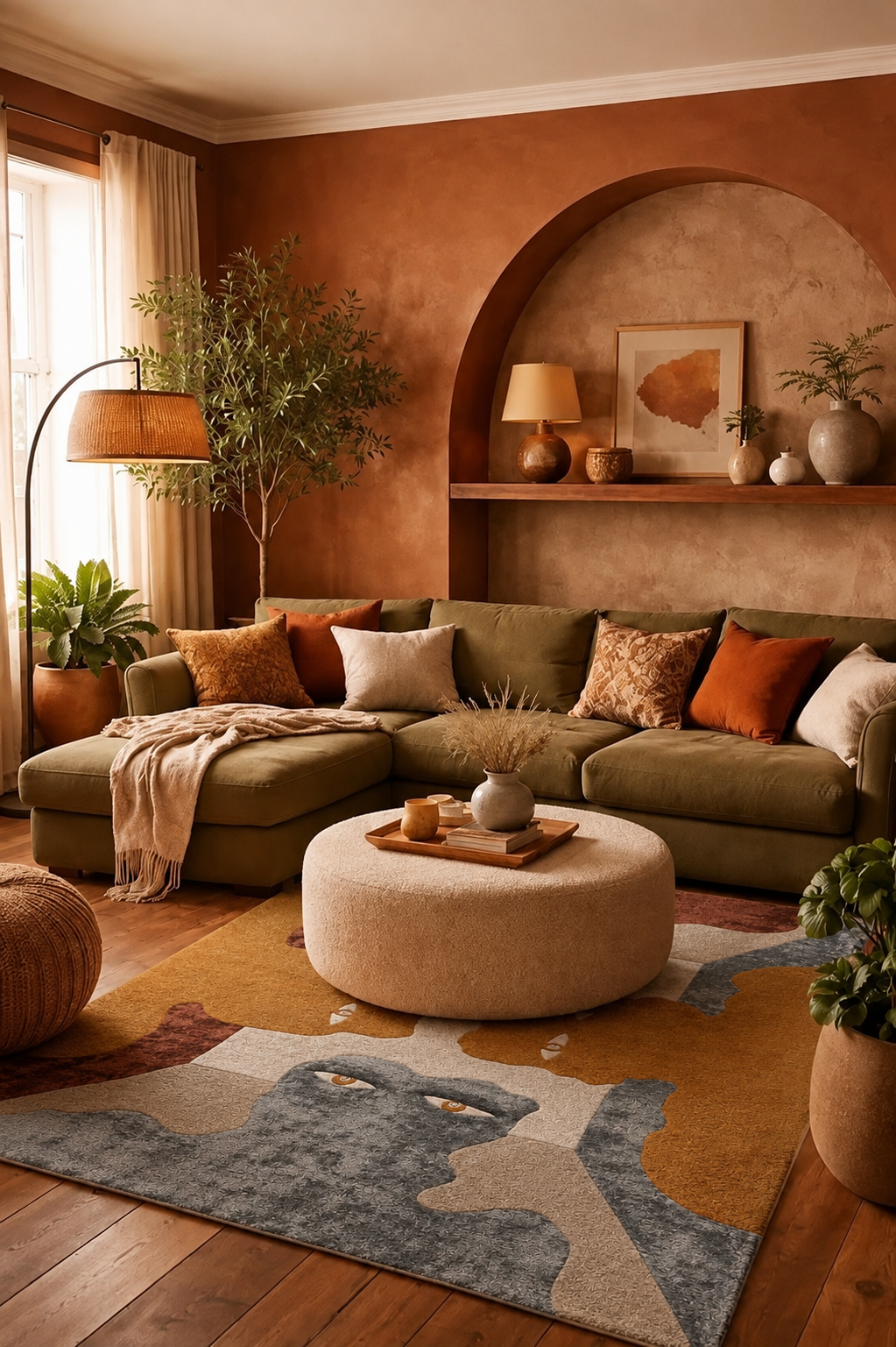 IN STOCK: ARRAK "VIEWERS" (1970) IN BEIGE-TERRACOTA HUES RUG - Image 4