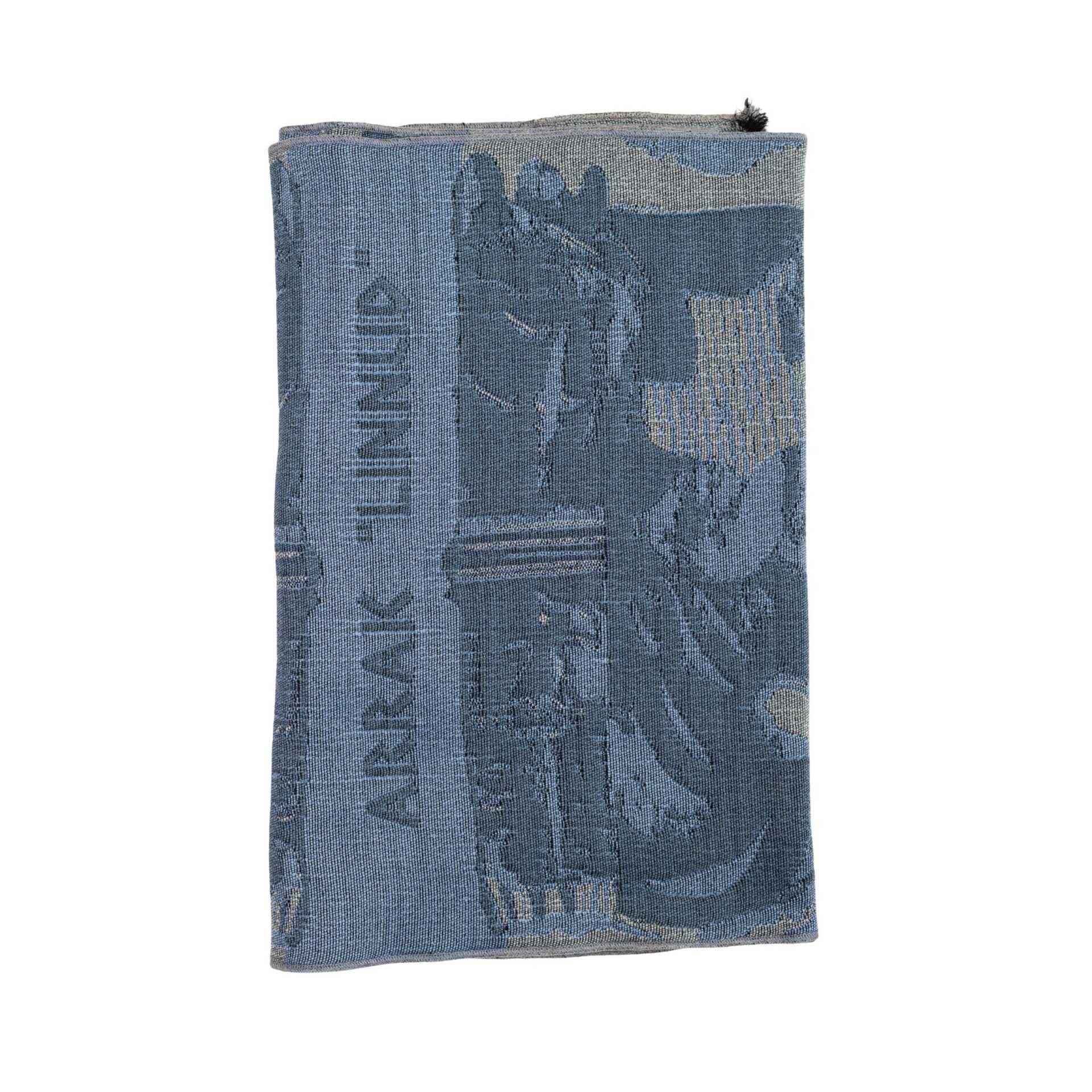 ARRAK "BIRDS" IN BLUE(1967) WOOL MUFFLER - Image 2