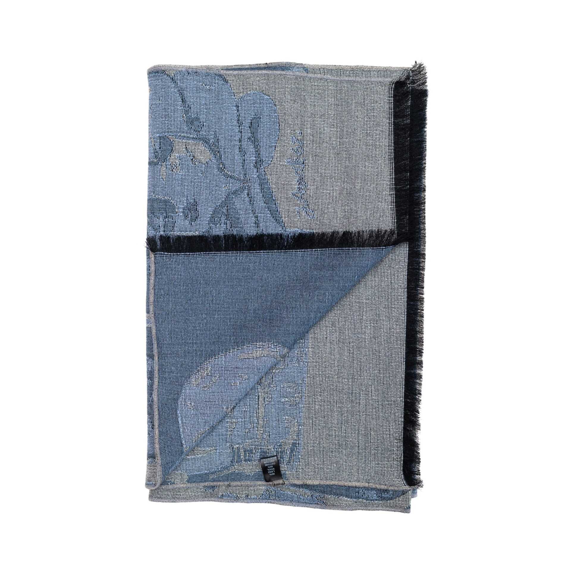 ARRAK "BIRDS" IN BLUE(1967) WOOL MUFFLER - Image 3