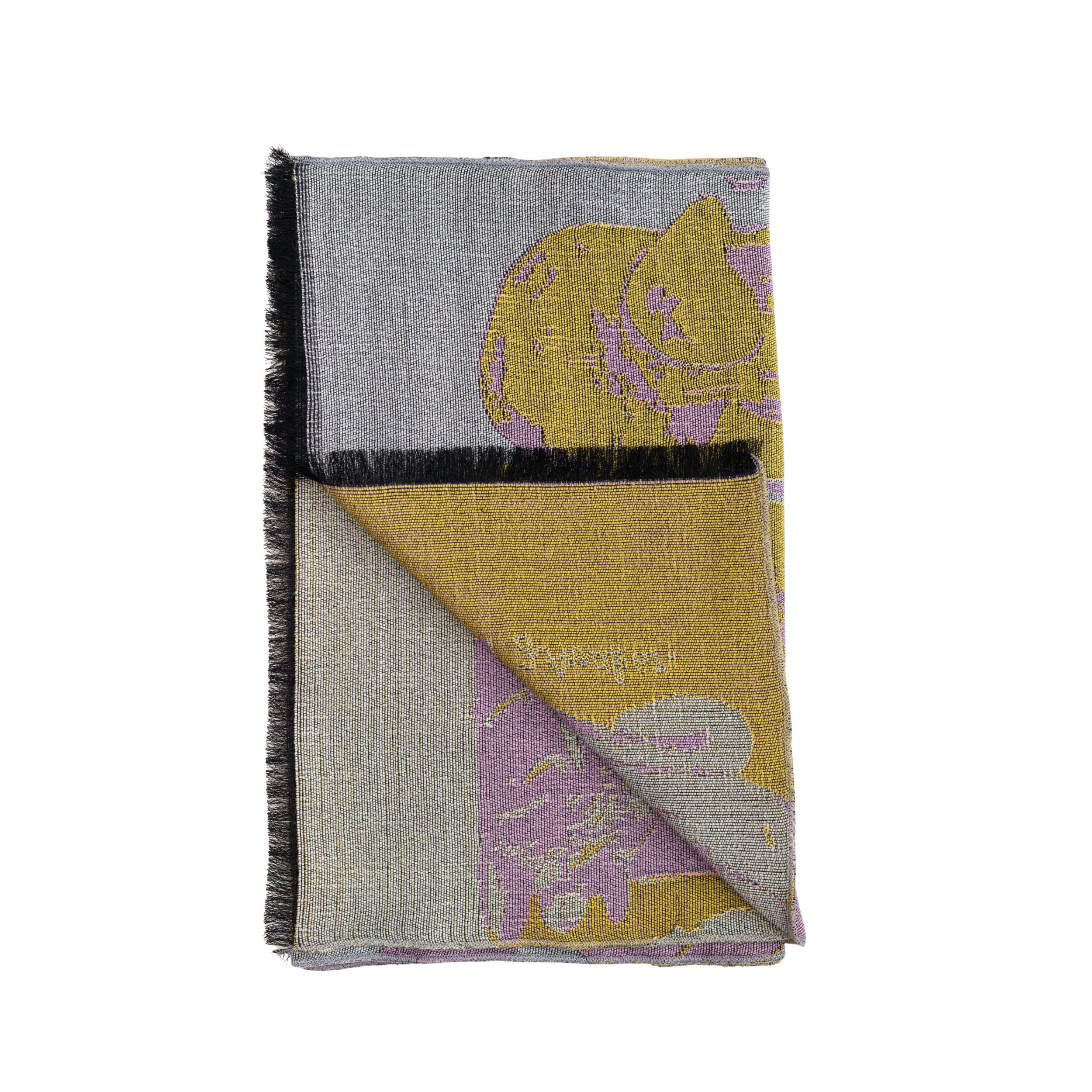 ARRAK "BIRDS" IN YELLOW-PINK (1967) WOOL MUFFLER - Image 3